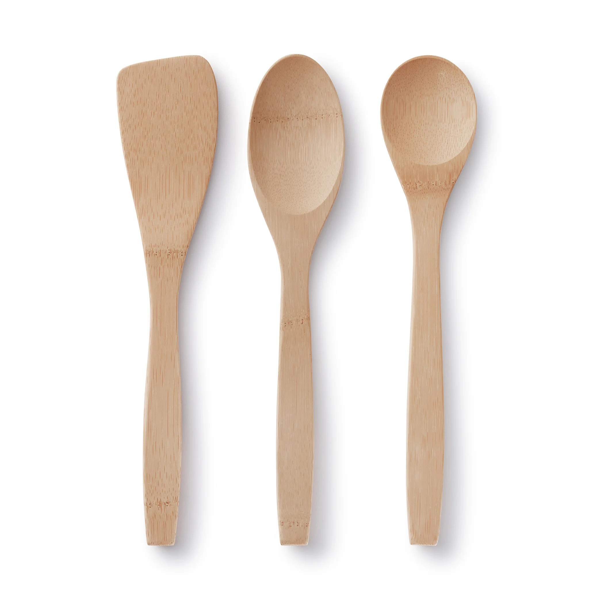 Healthy Bambu Kitchen Basics Set of Bamboo Cooking Utensils Smooth
