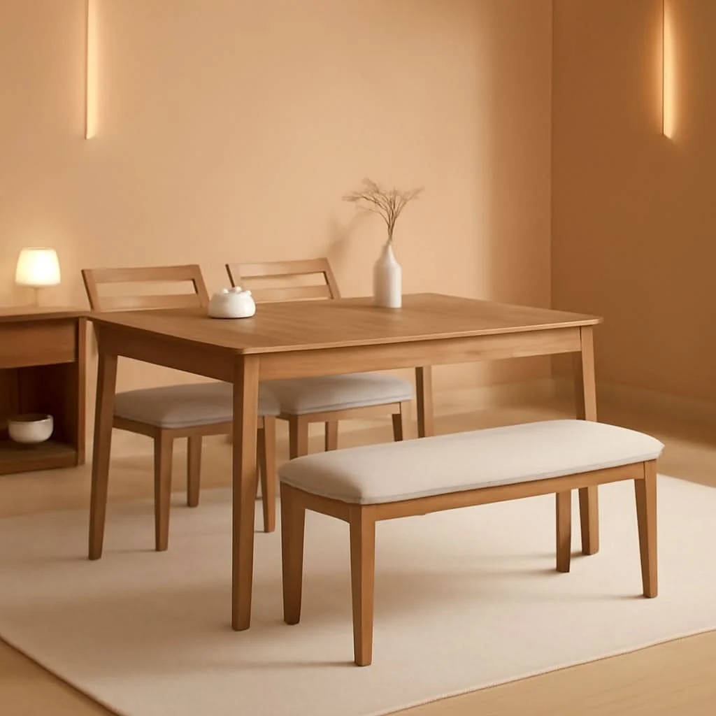 Specialty Farmhouse Dining Table Set With Upholstered Chairs Minimalist
