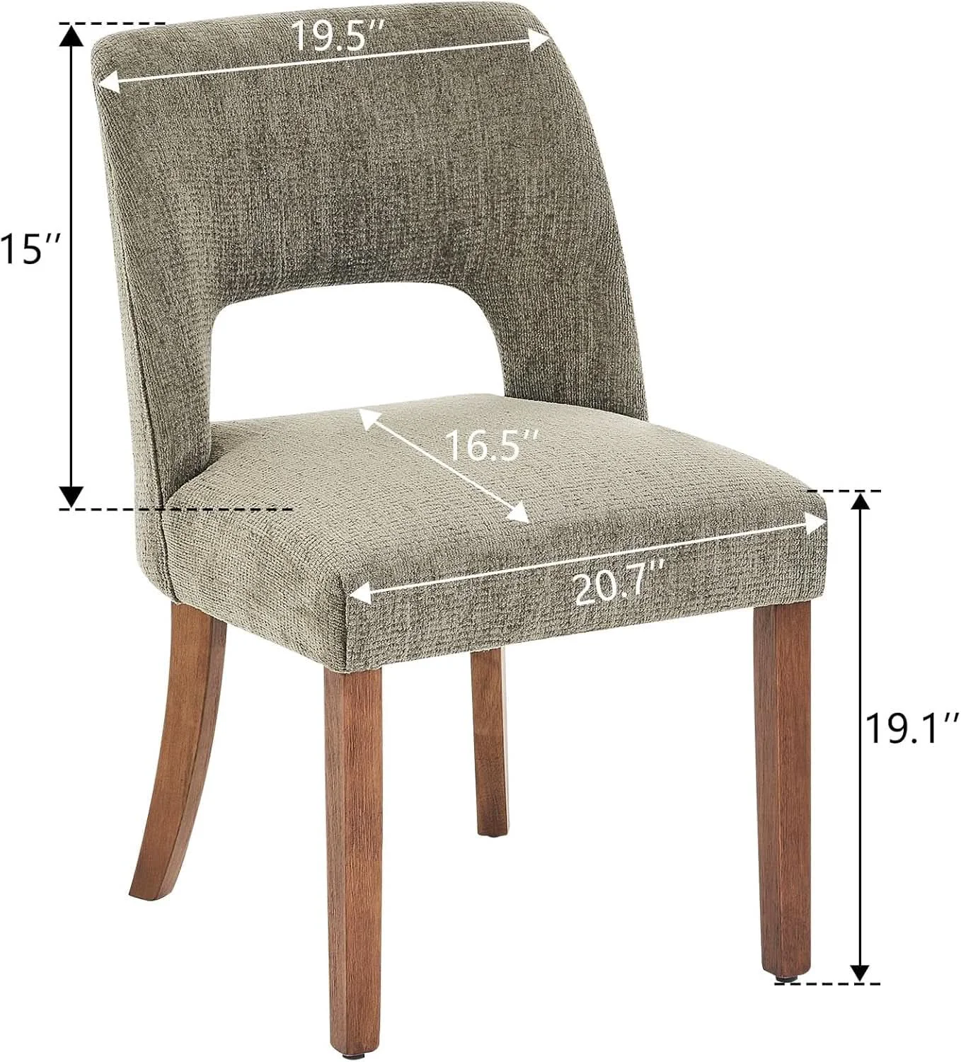 Official Green Fabric Upholstered Wooden Dining Chairs Sets Contemporary