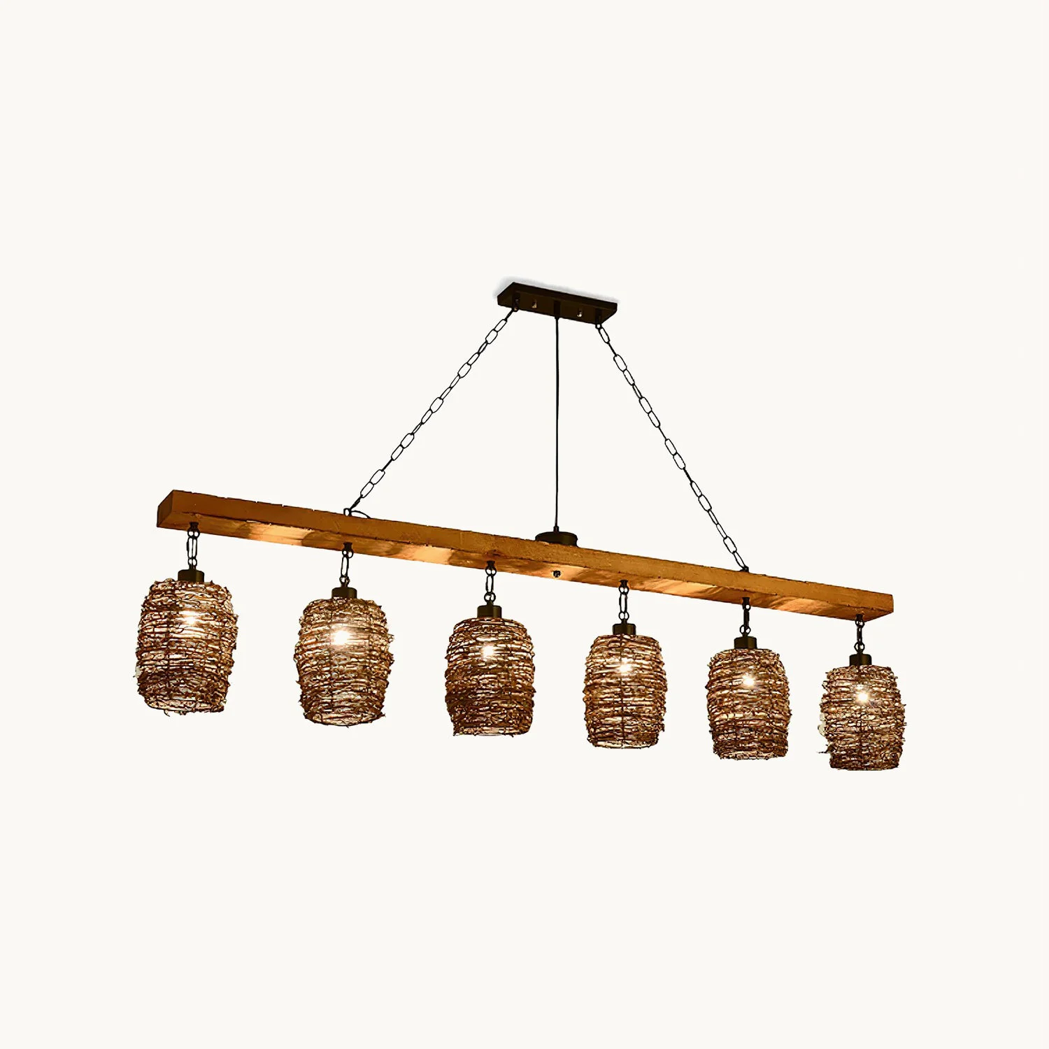 Original Design Industrial Rattan Dining Room Chandelier Smart