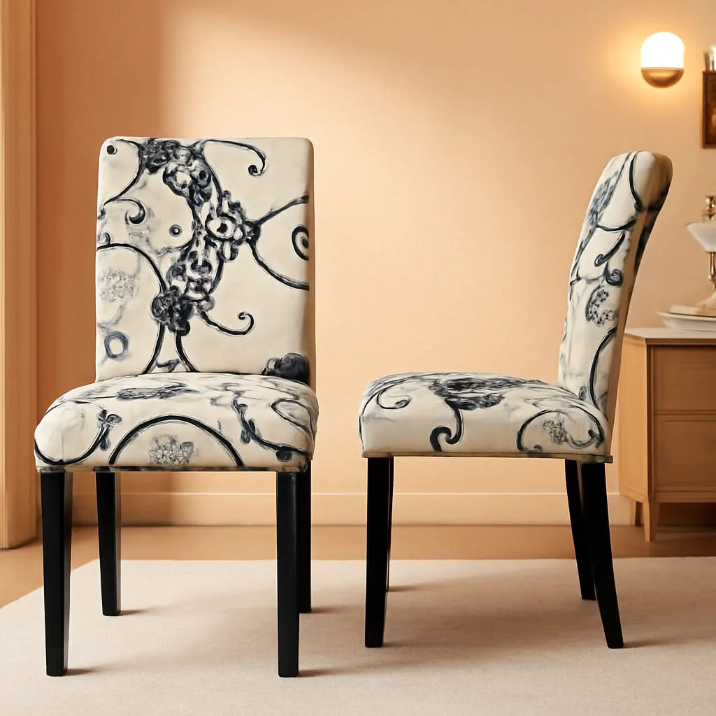 Secure Luxurious Upholstered Tufted Dining Chairs Set Two Practical