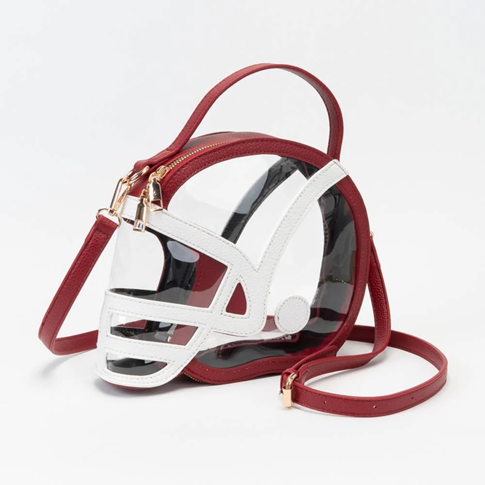 Original Design Transparent Gameday Football Helmet Shaped Crossbody Handbag Sustainable