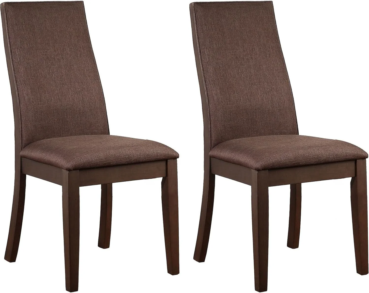 Safe Chocolate Upholstered Ergonomic Dining Chairs Set 2 Easy-to-Use