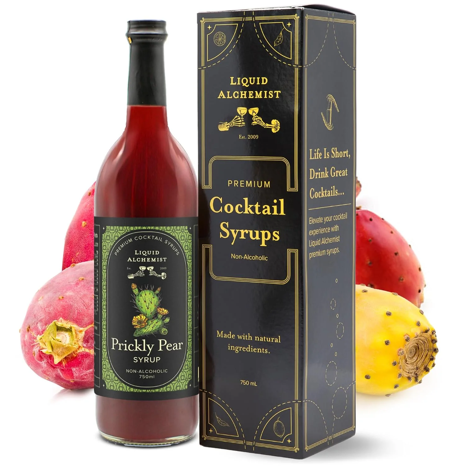 Reusable Liquid Alchemist Prickly Pear Syrup for Cocktails Ingredients Make our Prickly Pear Puree a Margarita Mix Small Batch Non-GMO amp Vegan 25.4 oz Drink Mixer Pack of 1 Elegant