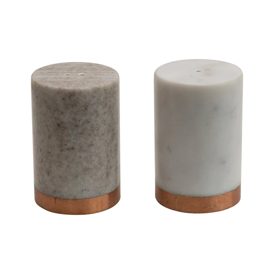 Solid Marble Copper Salt Pepper Shakers Top-Quality