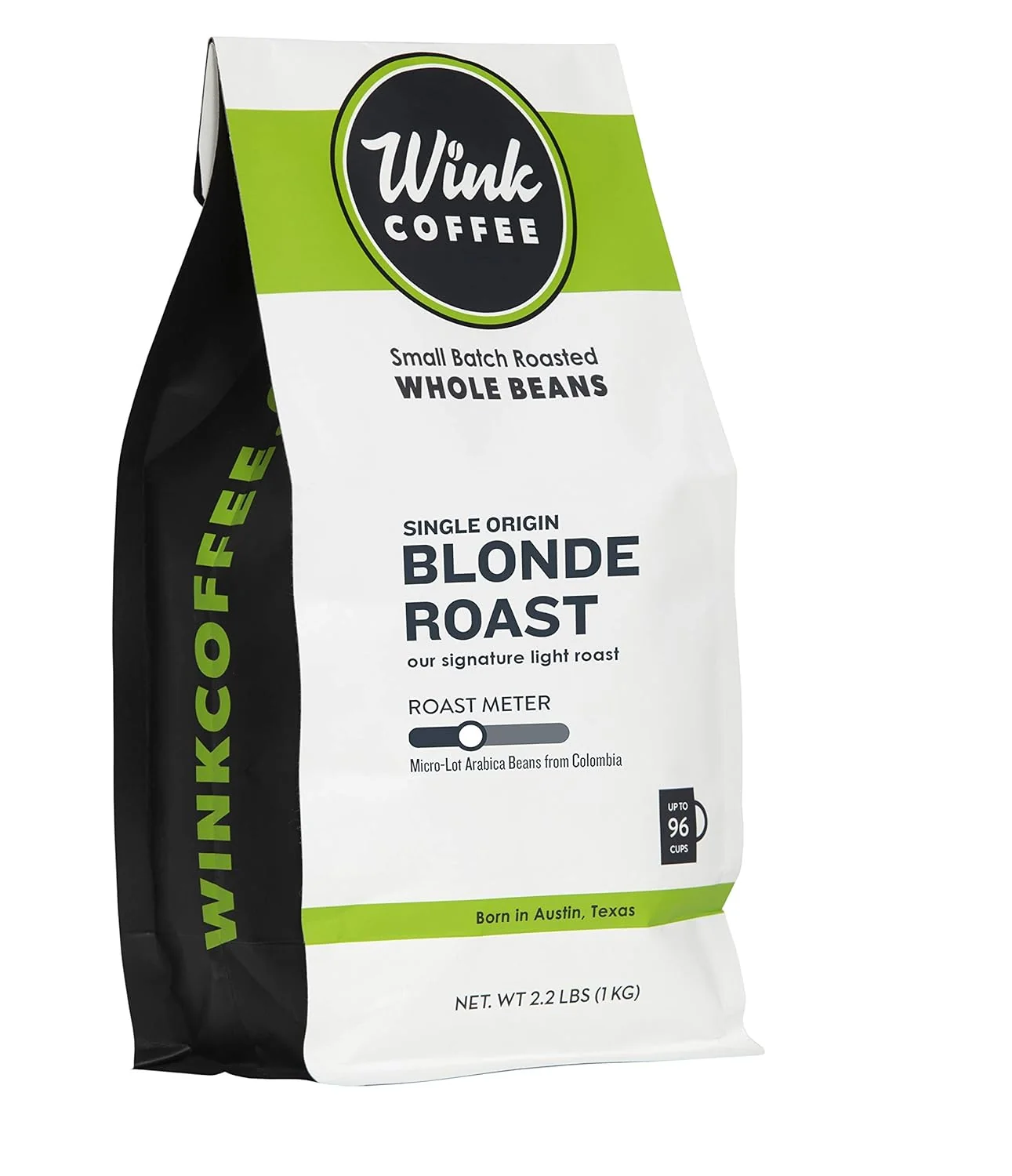 Premium Material Wink Coffee Blonde Roast Light Roast Whole Bean Coffee Single Origin Colombian Arabica Beans 2.2 lb Small-Batch Smooth Sustainably Sourced Detailed