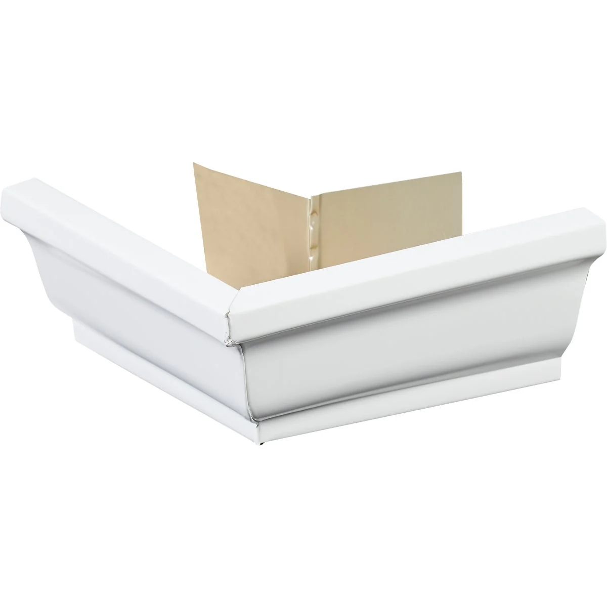 Flexible Spectra Metals 5 In. Aluminum White Mitre Gutter Outside Corner Smart
