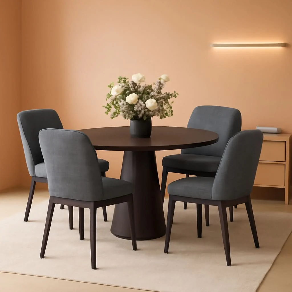 Expertly Made Premium Leather Dining Chairs With Cherrywood Legs Minimalist