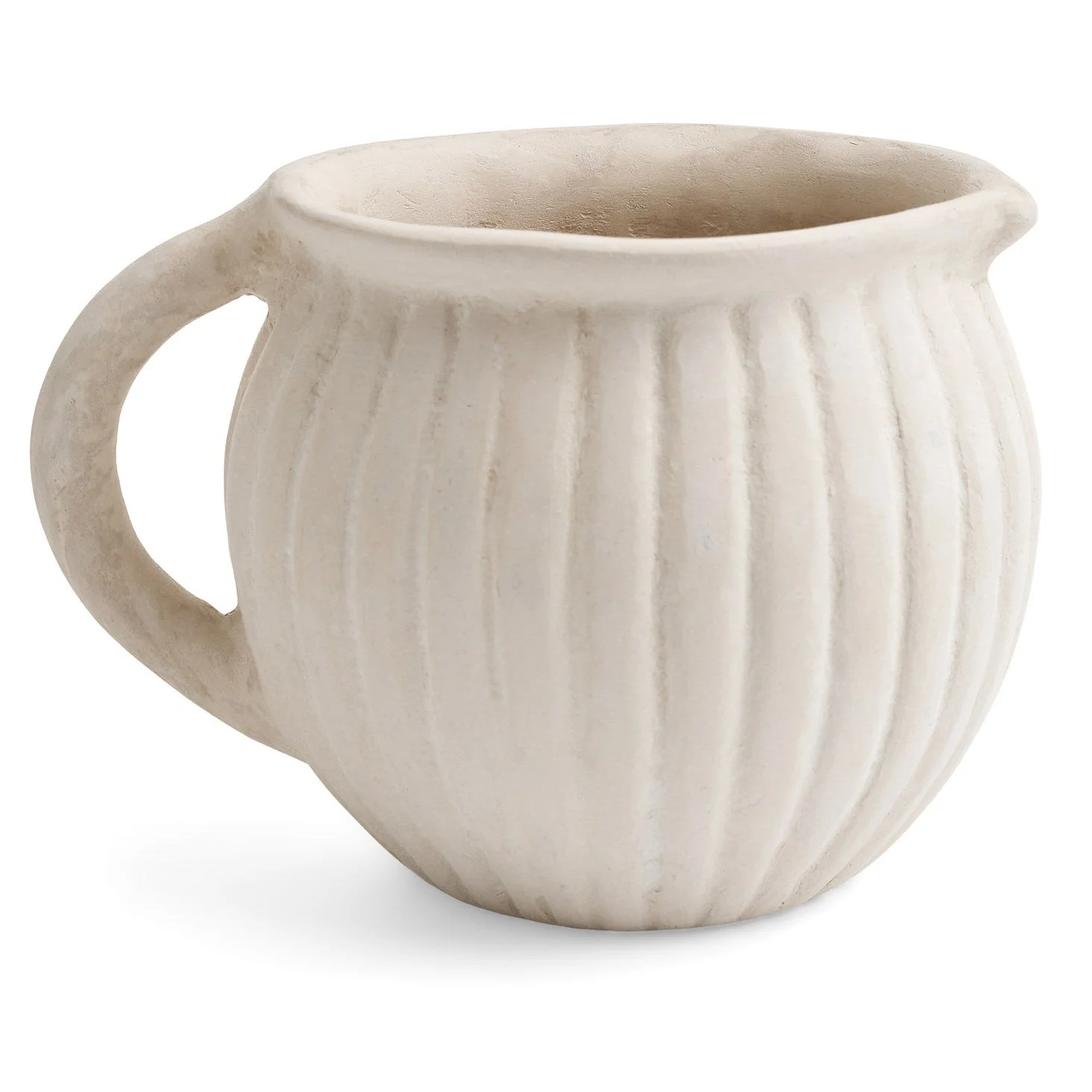 Genuine Vase Paper Mache Ribbed Ecru Easy-to-Use