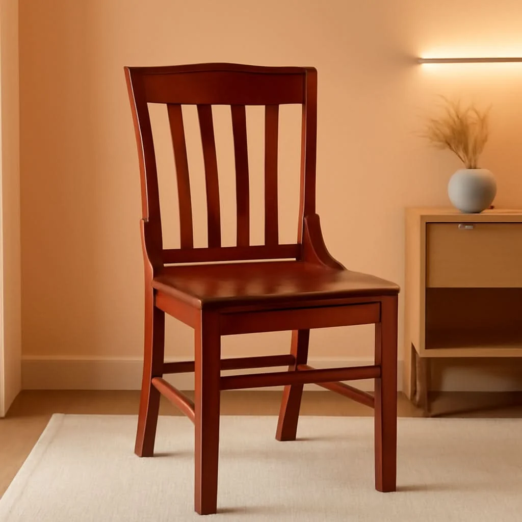 Organic Hercules Mahogany Schoolhouse Dining Chair For Restaurants Original Design