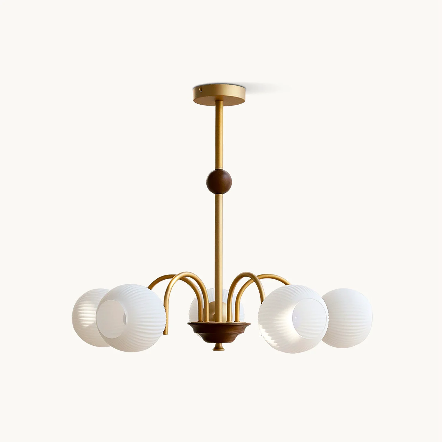 Fashionable Sculptural Glass Ribbed Chandelier Next-Generation