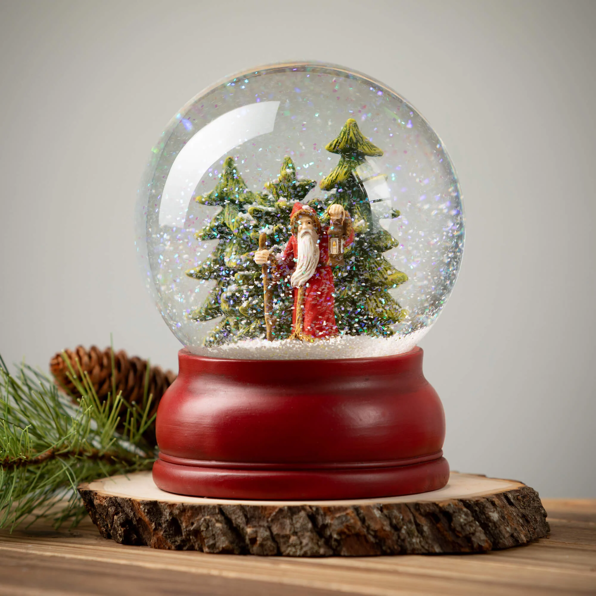 Traditional Old World Santa Snow Globe Secure