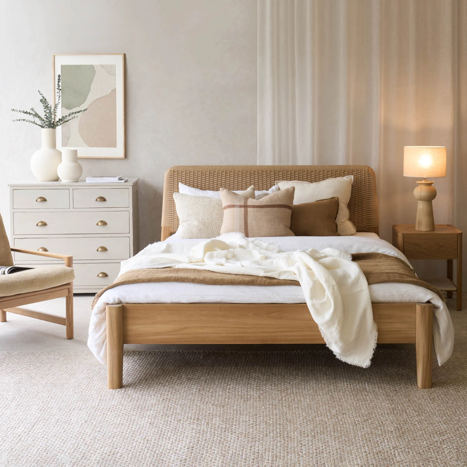 Elite Isla Bed Frame Teak with Rope Artisan