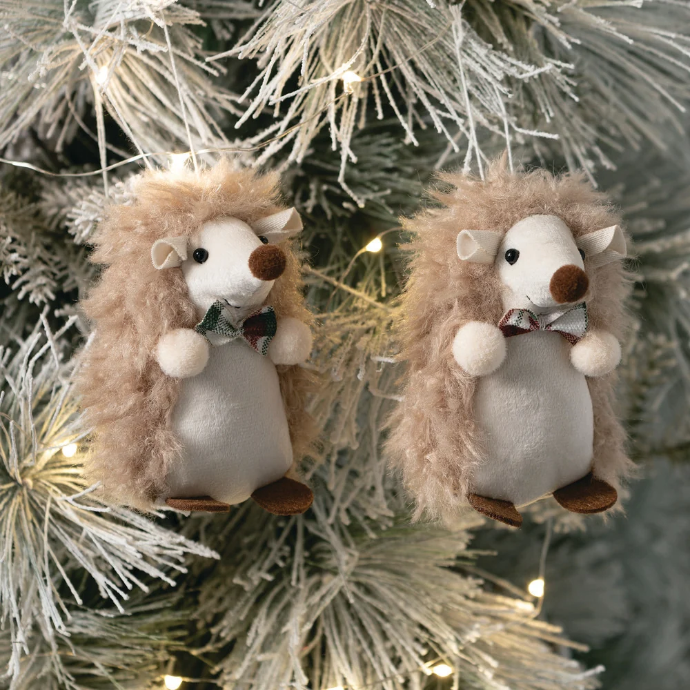 Smooth Plush Hedgehog Ornament Clean