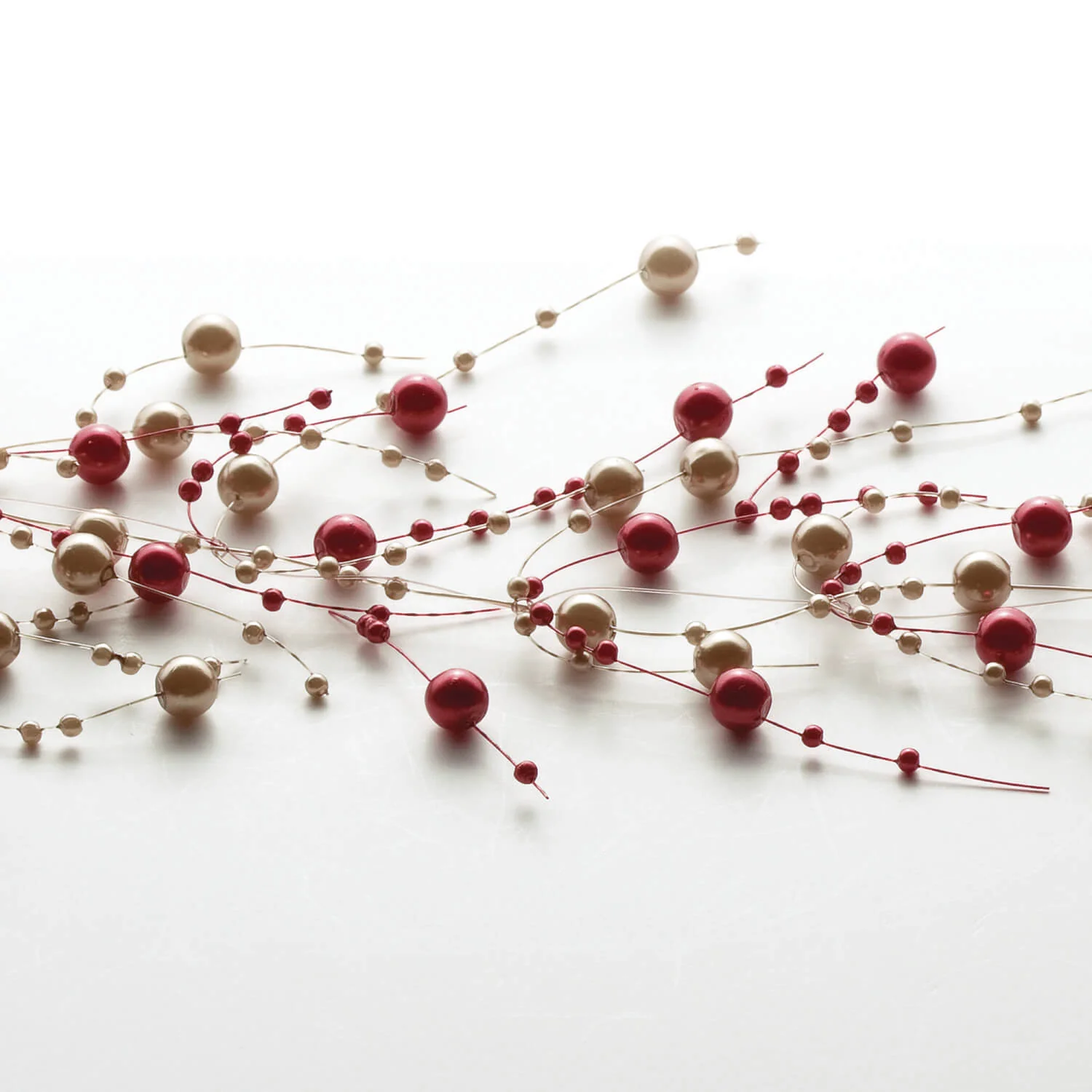 Optimized Burgundy Gold Bead Garland 5′ Clean