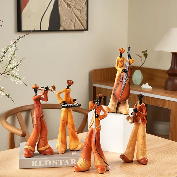 Sustainable Musical Instrument Band Decor – Resin Living Room Sculpture Original