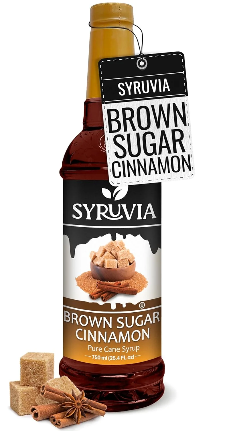 Soft Syruvia Brown Sugar Cinnamon Syrup for Coffee 25.4 Ounces Brown Sugar Cinnamon Coffee Syrup Flavor Environmentally Friendly