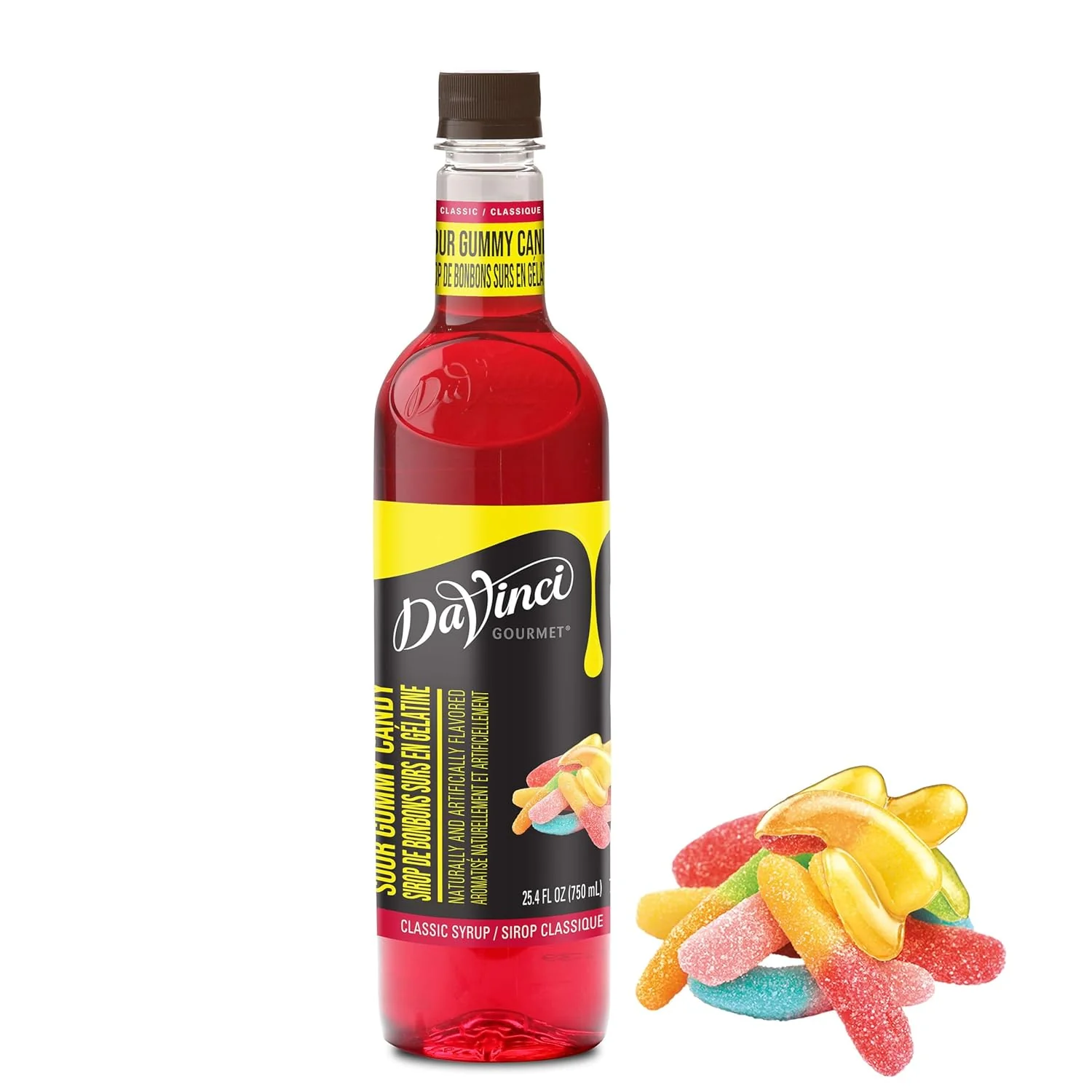 Pure DaVinci Gourmet Sour Gummy Syrup 25.4 Fluid Ounces Top-Quality