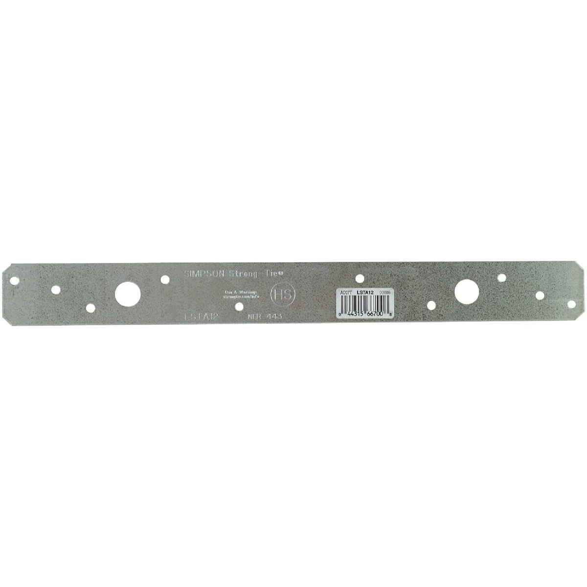 Long-Lasting Simpson Strong-Tie 1-1 4 in. x 12 in. Steel 20 Gauge Strap Tie Next-Generation