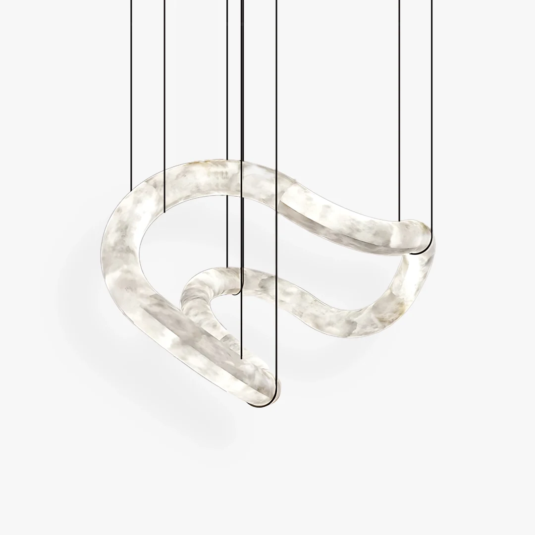 Convenient Ethe Wave Alabaster Chandelier Powerful