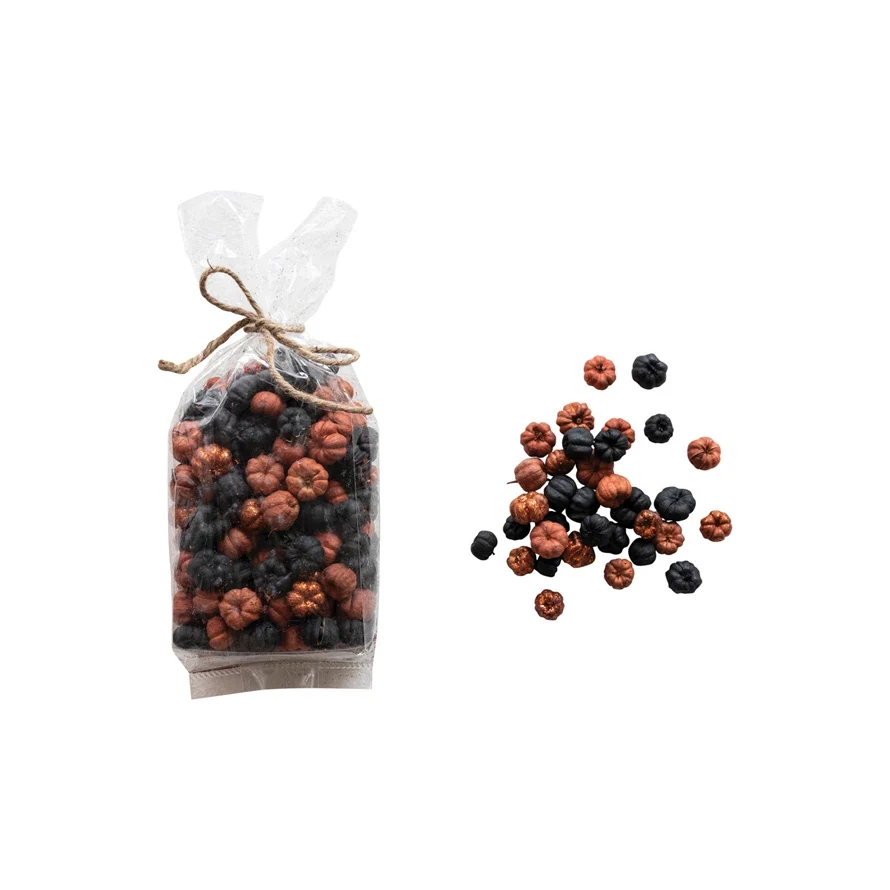 Easy-to-Use Dried Natural Pumpkin Shaped Pods Bag Black Orange Reliable
