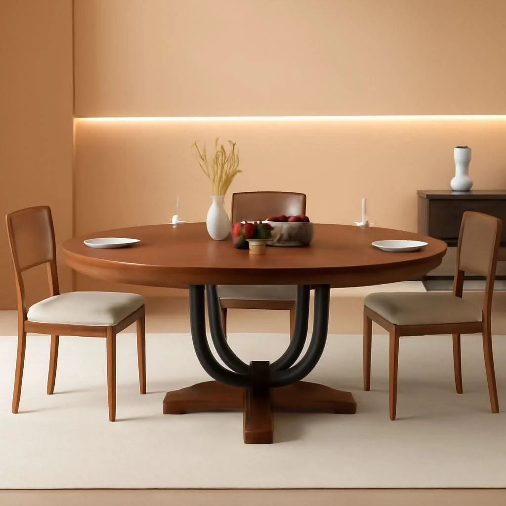 Breathable Walnut 59 Inch Fully Extendable Oval Dining Table Natural