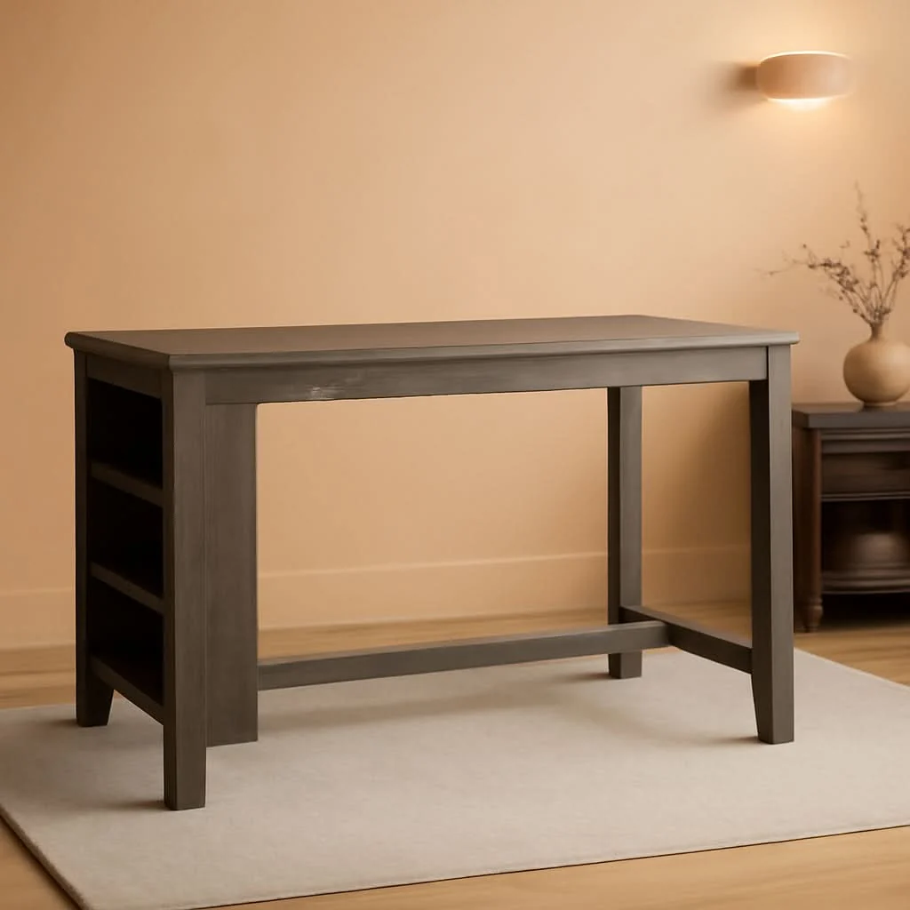 Exclusive Caitbrook Rustic Counter Height Dining Table With Storage Excellent