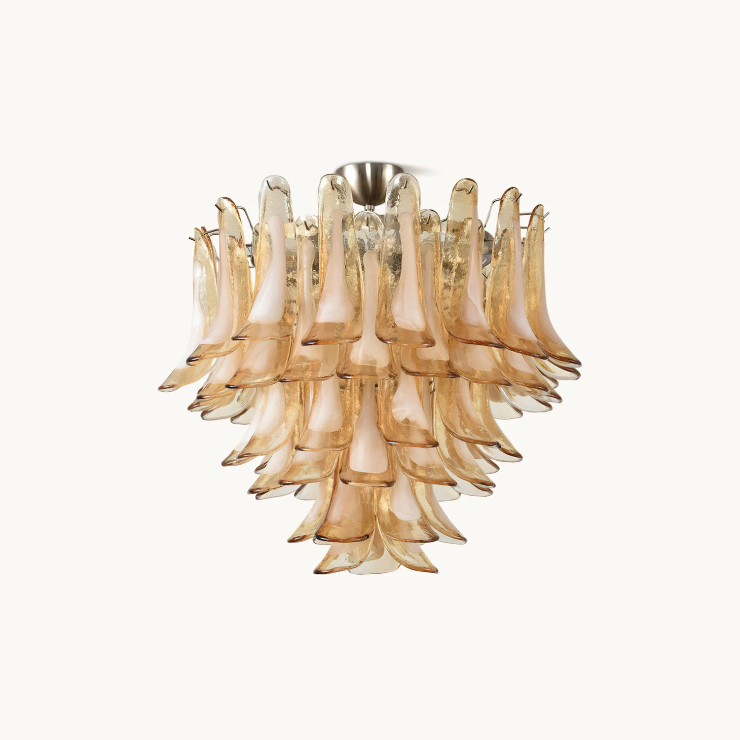 Crafted Amber Petal Glass Ceiling Lamp Specialty