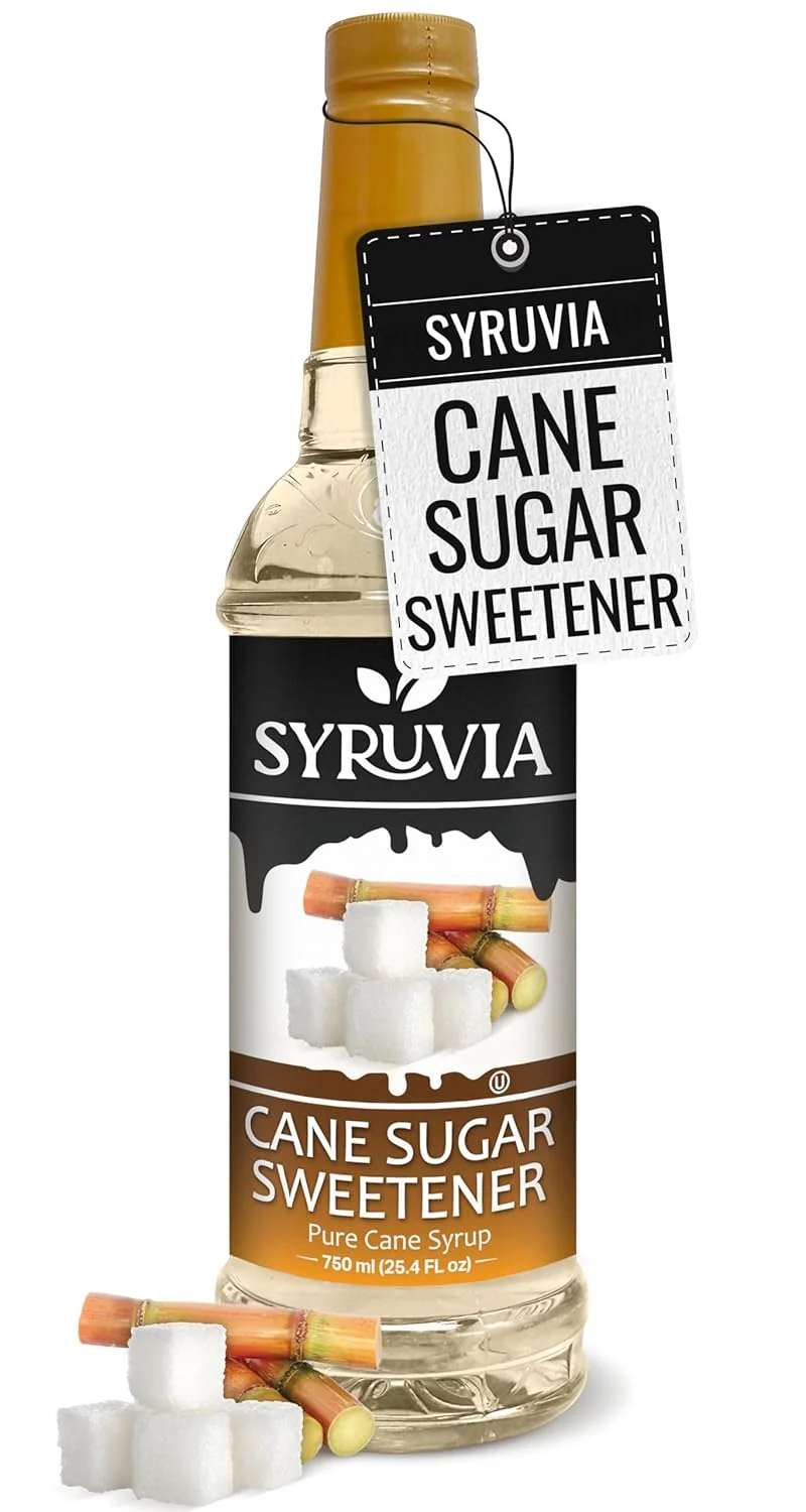 Clean Syruvia Cane Sugar Sweetener Coffee Syrup – 25.4 fl oz. Premium Coffee Flavoring Syrup. Kosher and Gluten-. for Enhancing Drinks Sodas Optimized