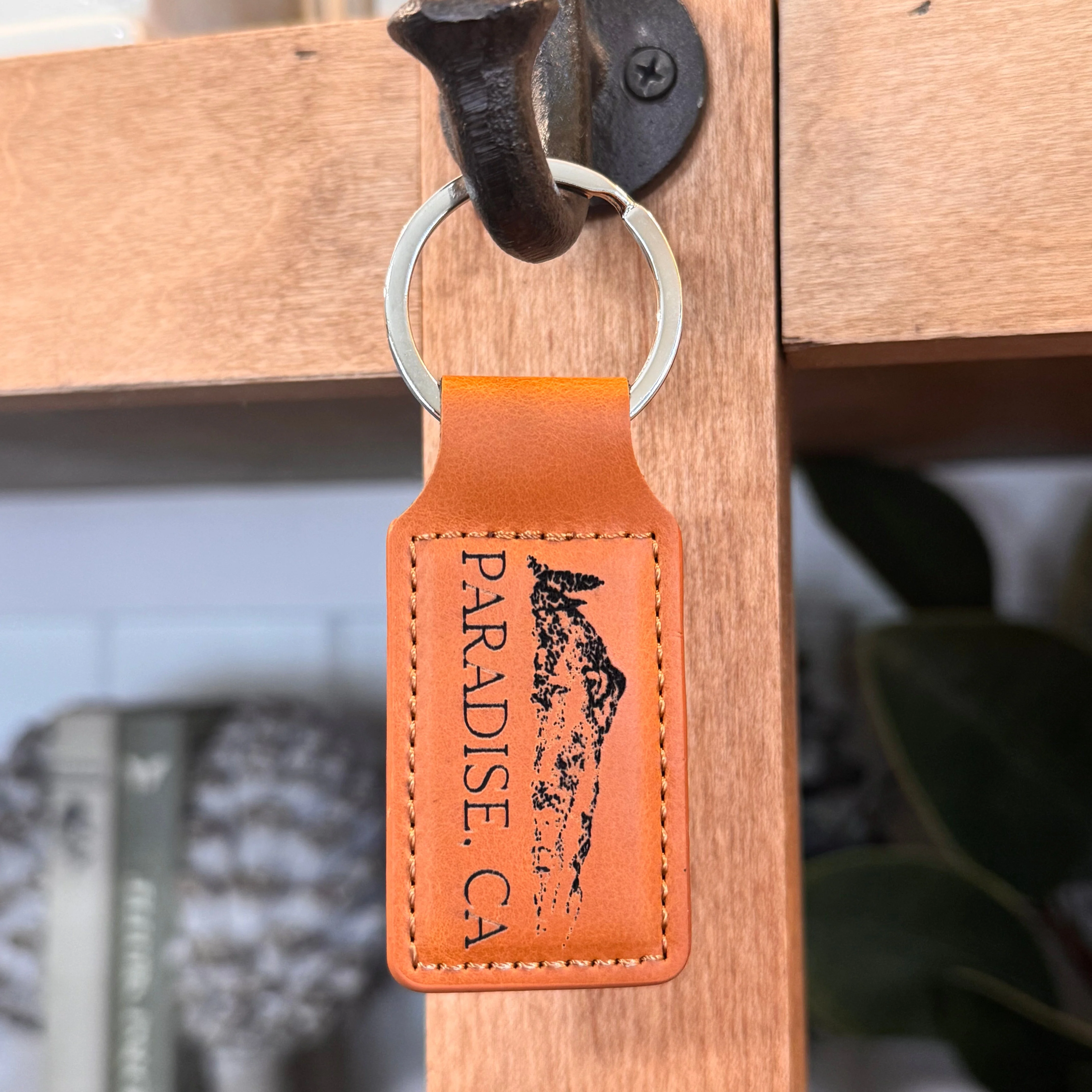 First-Class 2 Rectangle Leatherette Keychain Genuine