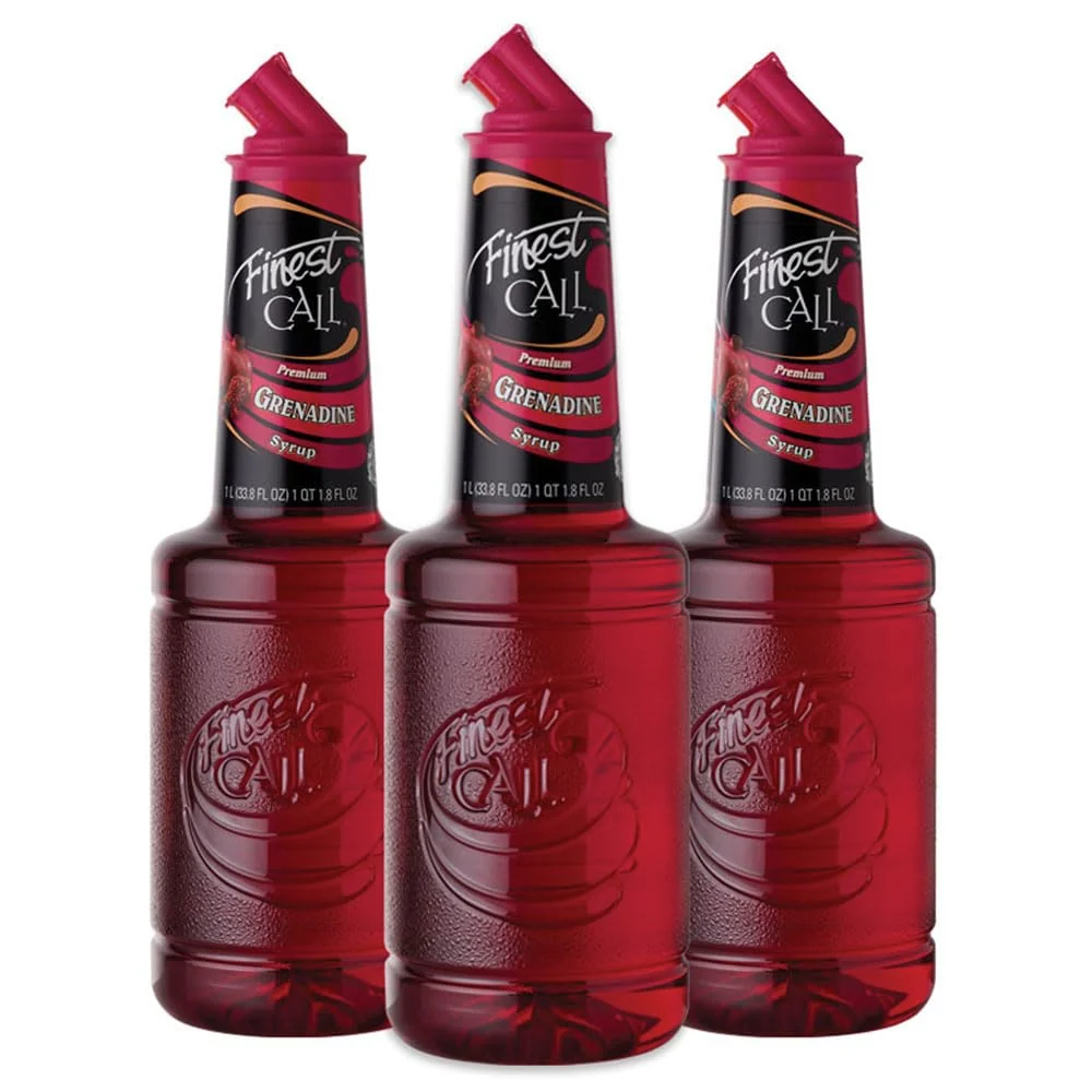 Innovative Finest Call Premium Grenadine Syrup Drink Mix 1 Liter Bottle 33.8 Fl Oz Pack of 3 Authentic