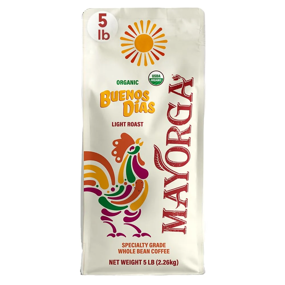 Lightweight Mayorga Organic Light Roast Coffee Beans – 5lb Quality