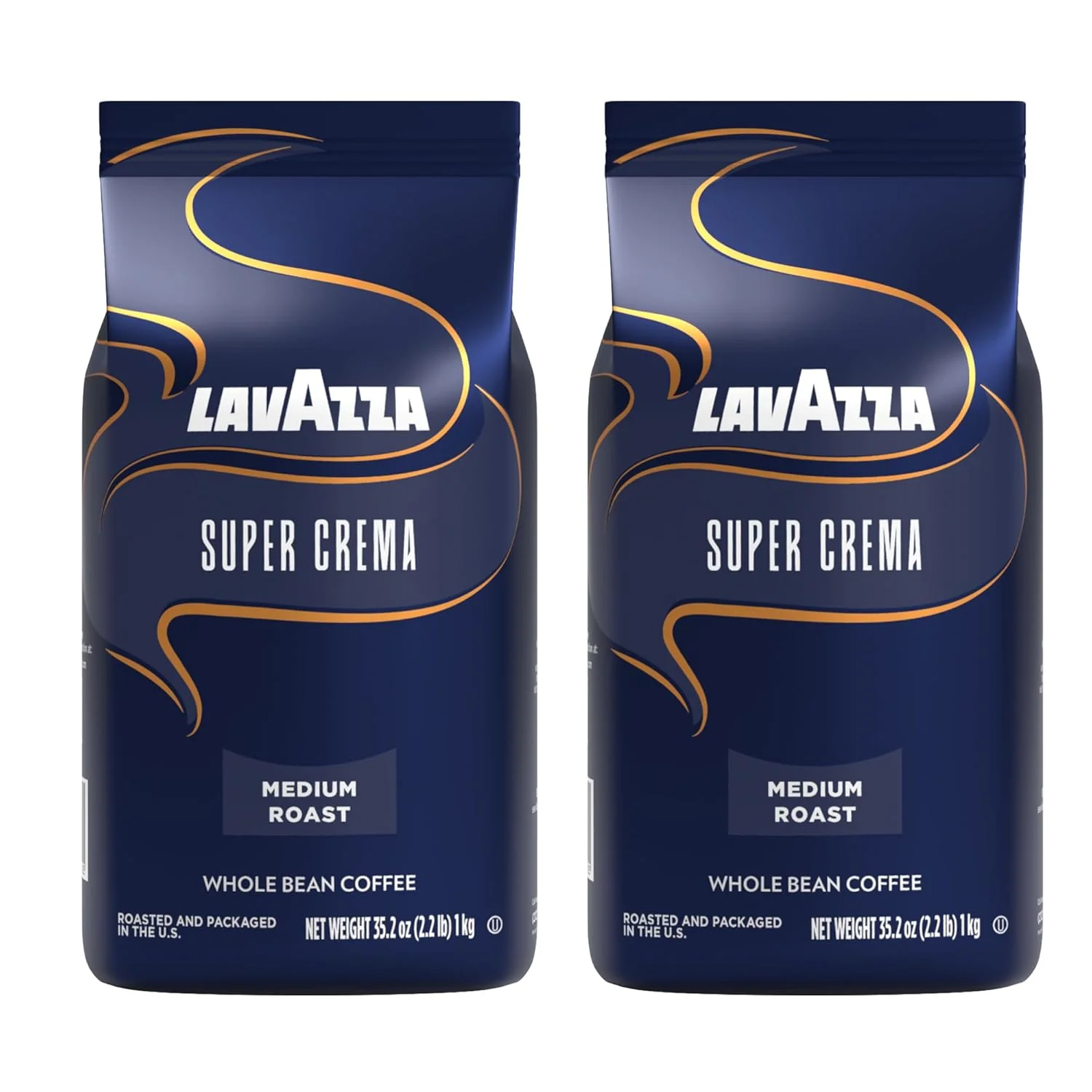 Specialty Lavazza Super Crema Whole Bean Coffee Medium Espresso Roast Arabica and Robusta Blend 2.2 lb Bag Pack of 2 Healthy