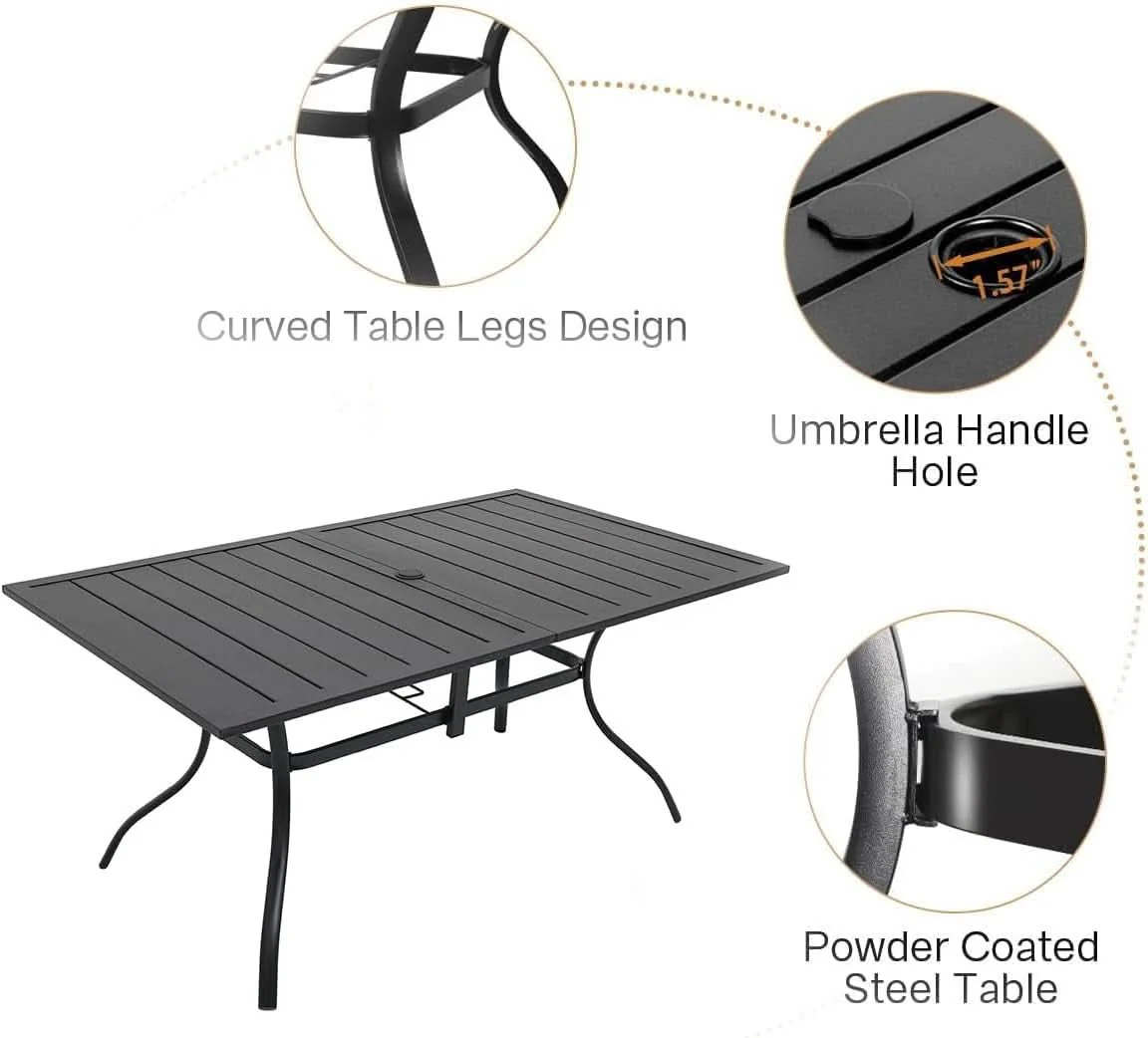 Outstanding 7 Piece Outdoor Dining Set with Stackable Chairs Official
