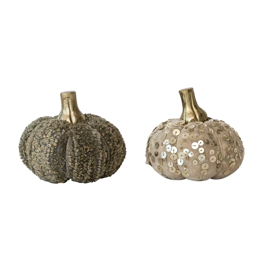 Smart Handmade Velvet Sequin Style Pumpkins 3 Organic