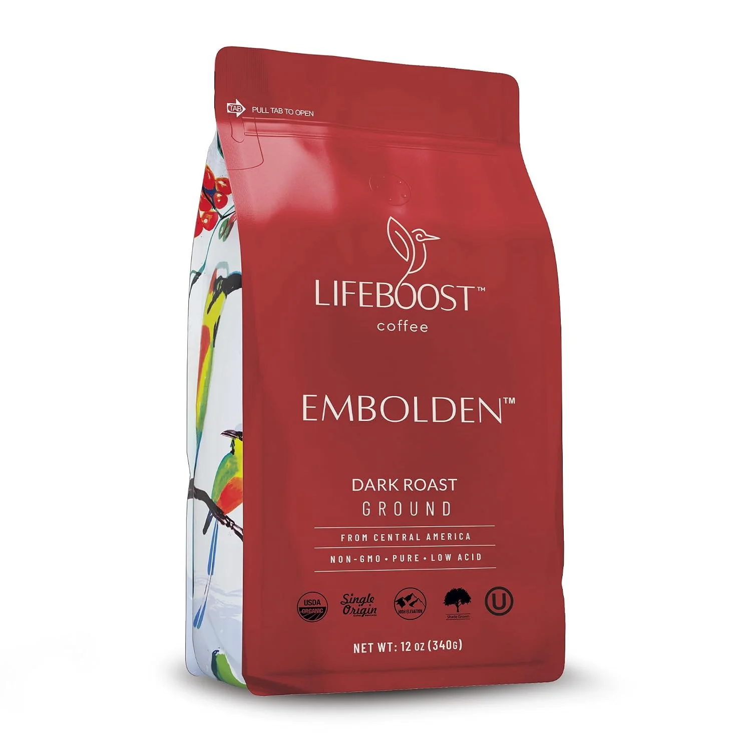 Practical Lifeboost Dark Roast Ground Coffee – Non-GMO Low Acid Single Origin USDA Organic Dark Roast Coffee – Third Party Tested For Mycotoxins amp Pesticides – 12 Ounces Healthy
