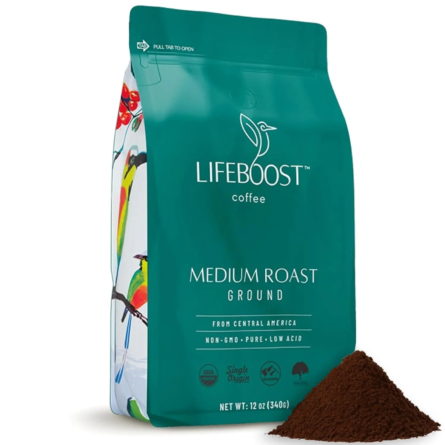 Durable Lifeboost Coffee Ground Medium Roast Coffee – Low Acid Single Origin USDA Organic Coffee – Non-GMO Ground Coffee Third Party Tested For Mycotoxins amp Pesticides – 12 Ounces Genuine