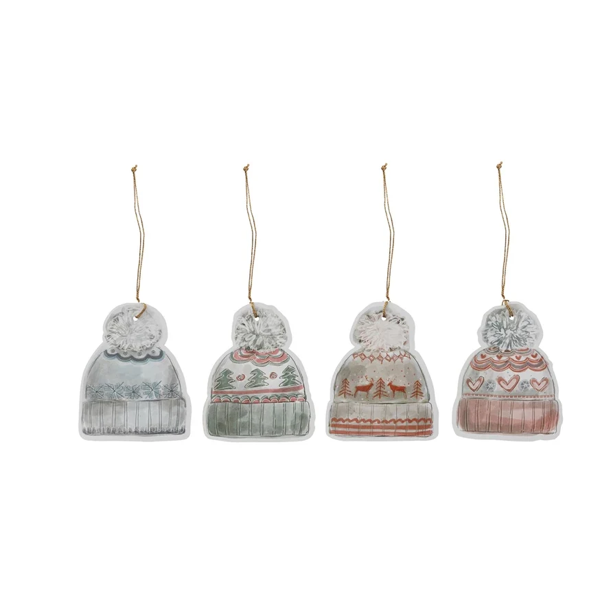 Trendy Recycled Paper Hat Gift Tags Set of 4 Versatile