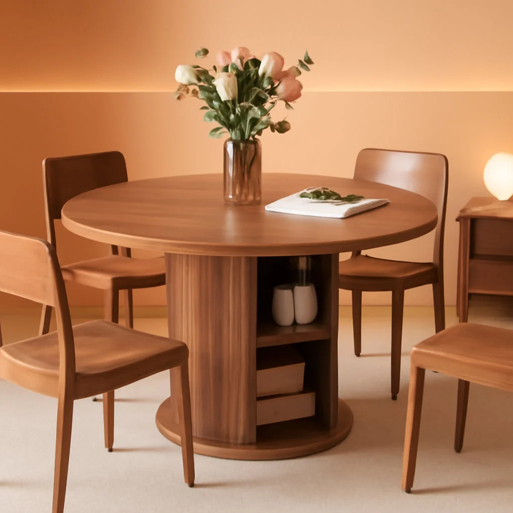 Pure Modern Farmhouse Dining Table 47-Inch Storage Chocolate Healthy