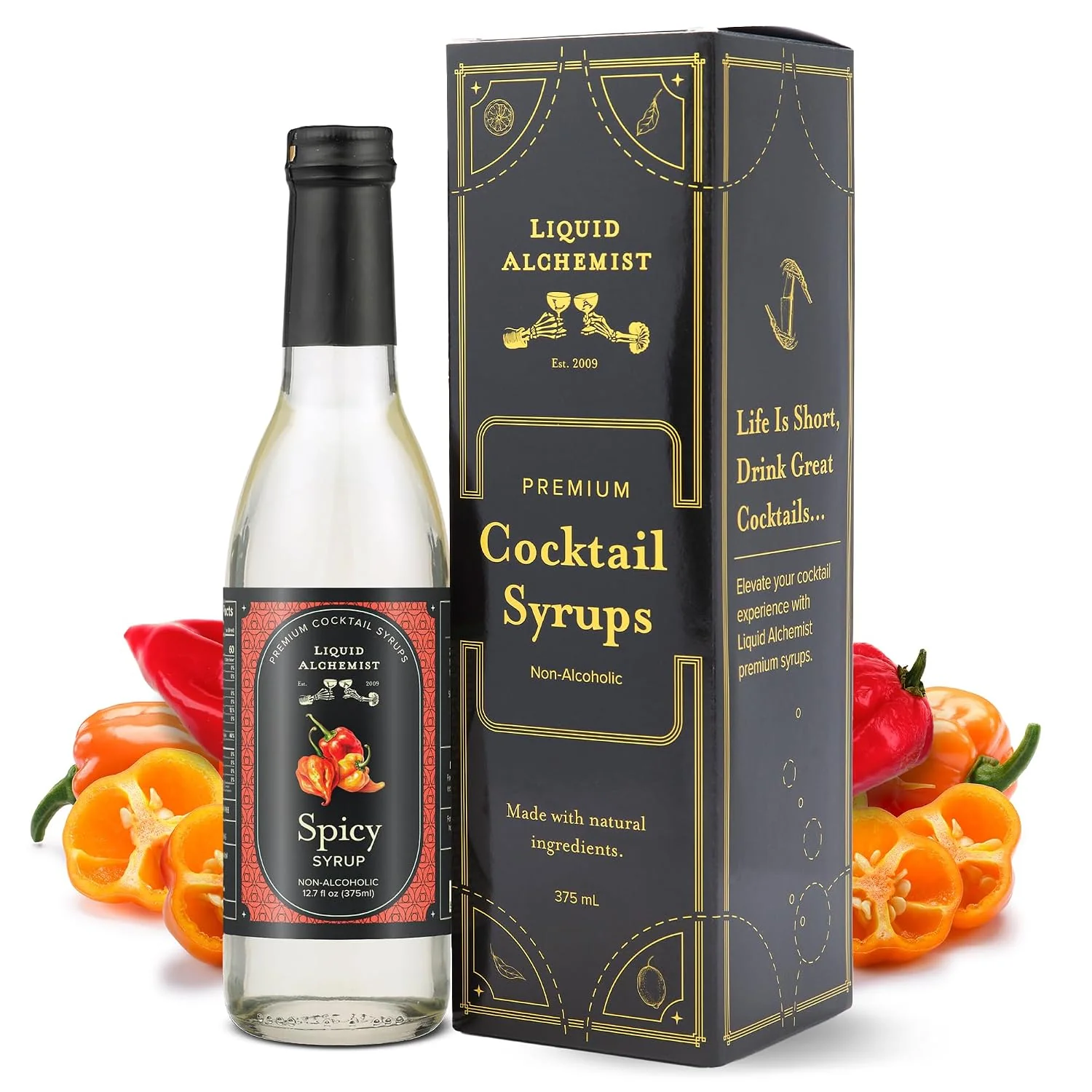 High-Quality Liquid Alchemist Spicy Habanero Infused Simple Syrup for Cocktails Ingredients Make our Habanero Syrup a Great Spicy Margarita Mix Small Batch Non-GMO amp Vegan 12.7 oz Drink Mixer Pack of 1 Powerful