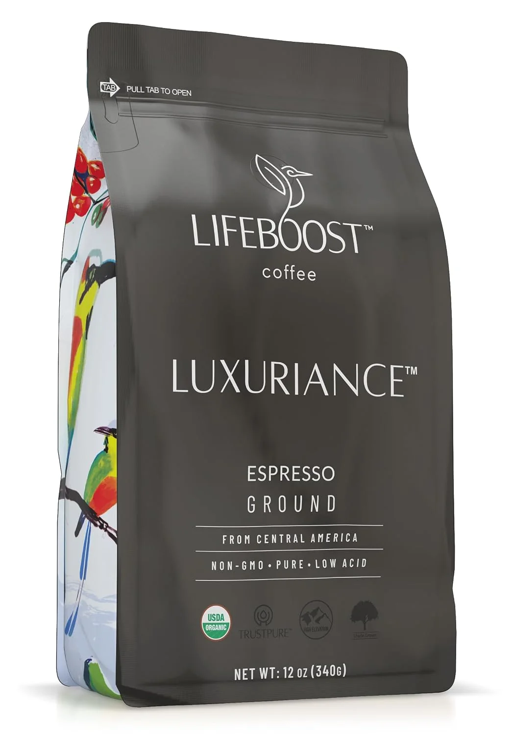 Unique Lifeboost Organic Espresso Ground Coffee – Non-GMO Low Acid Single Origin USDA Shade Grown Organic Espresso Coffee – Third Party Tested For Mycotoxins amp Pesticides 12oz Bag Certified
