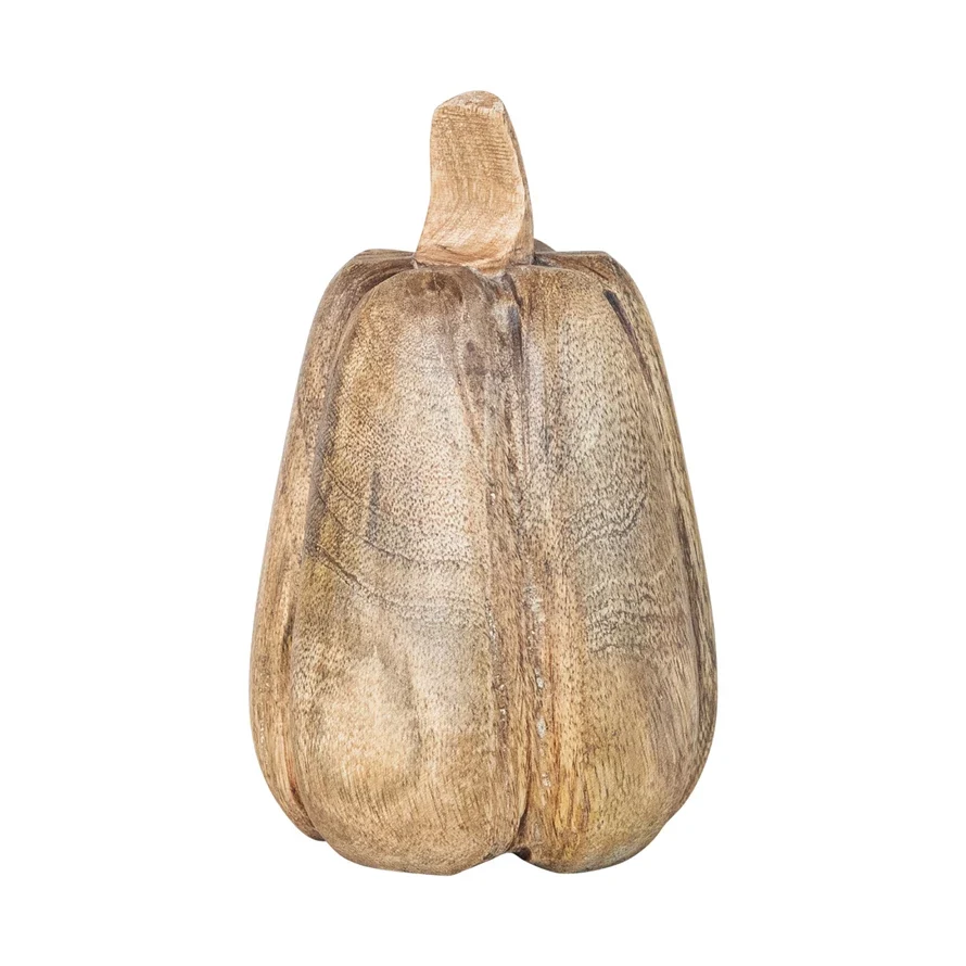 Safe Carved Mango Wood Pumpkin Natural Casual