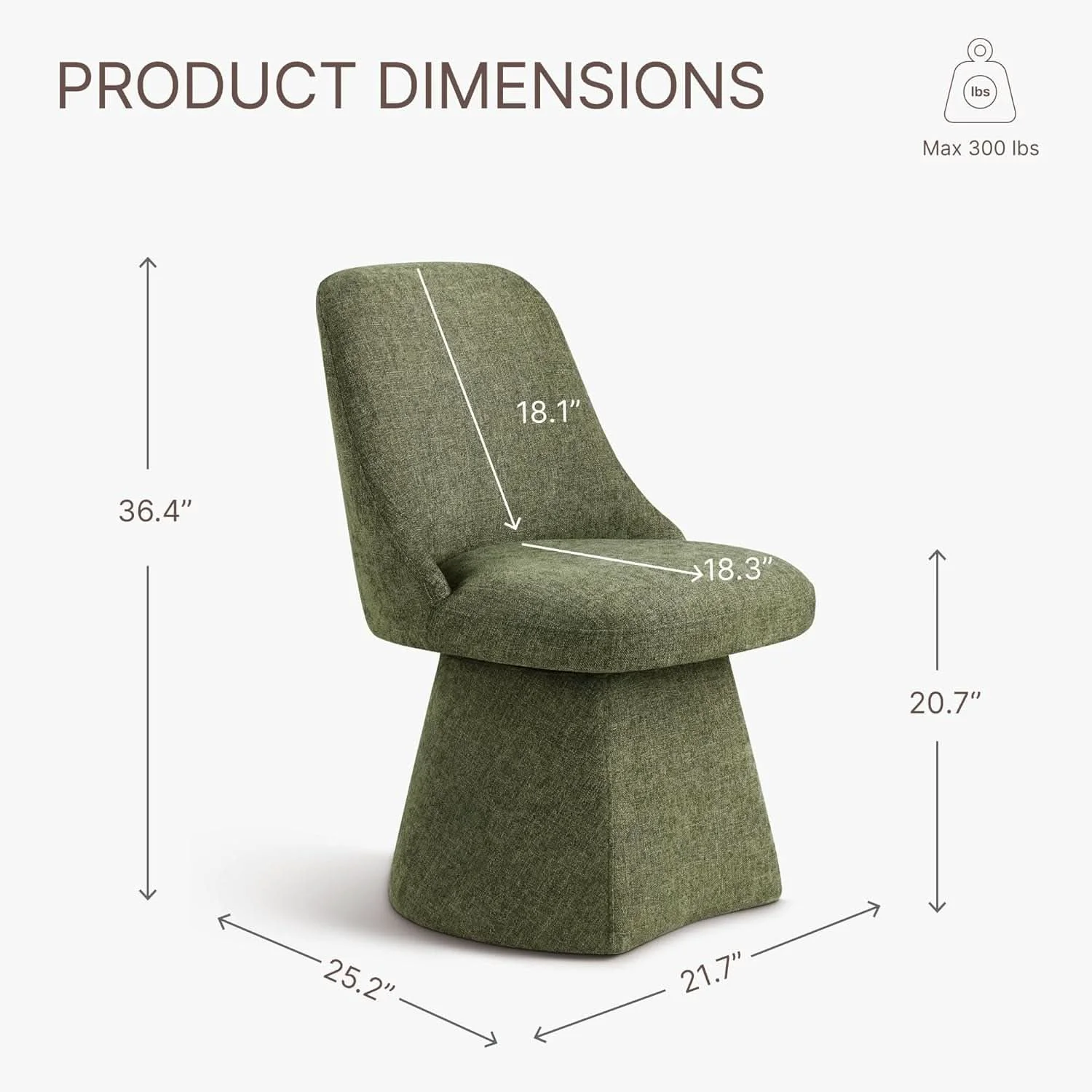 Fashionable Swivel Dining Chairs Set 2 Upholstered Emerald Green