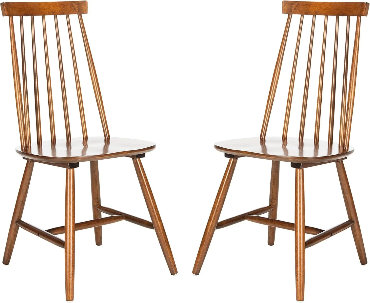 Durable Walnut Brown Spindle Back Farmhouse Dining Chair Set Outstanding