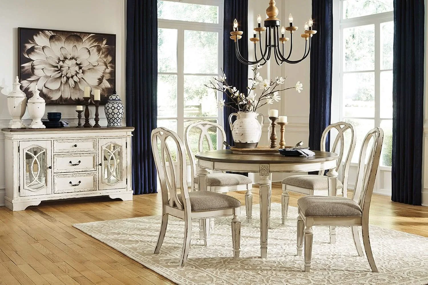 Fashionable yn French Ribbon Back Dining Chairs Chipped White Trendy