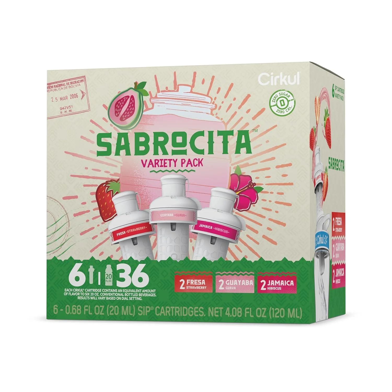 Easy-to-Use Cirkul Sabrocita Flavor Cartridge Variety Pack 6-Pack 2 Strawberry 2 Guava 2 Hibiscus No Sugar Zero Calorie Drink Mix Reliable