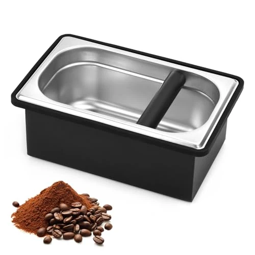 High-Quality Espresso Knock Box Stainless Steel Large Coffee Puck Container Knockbox Practical