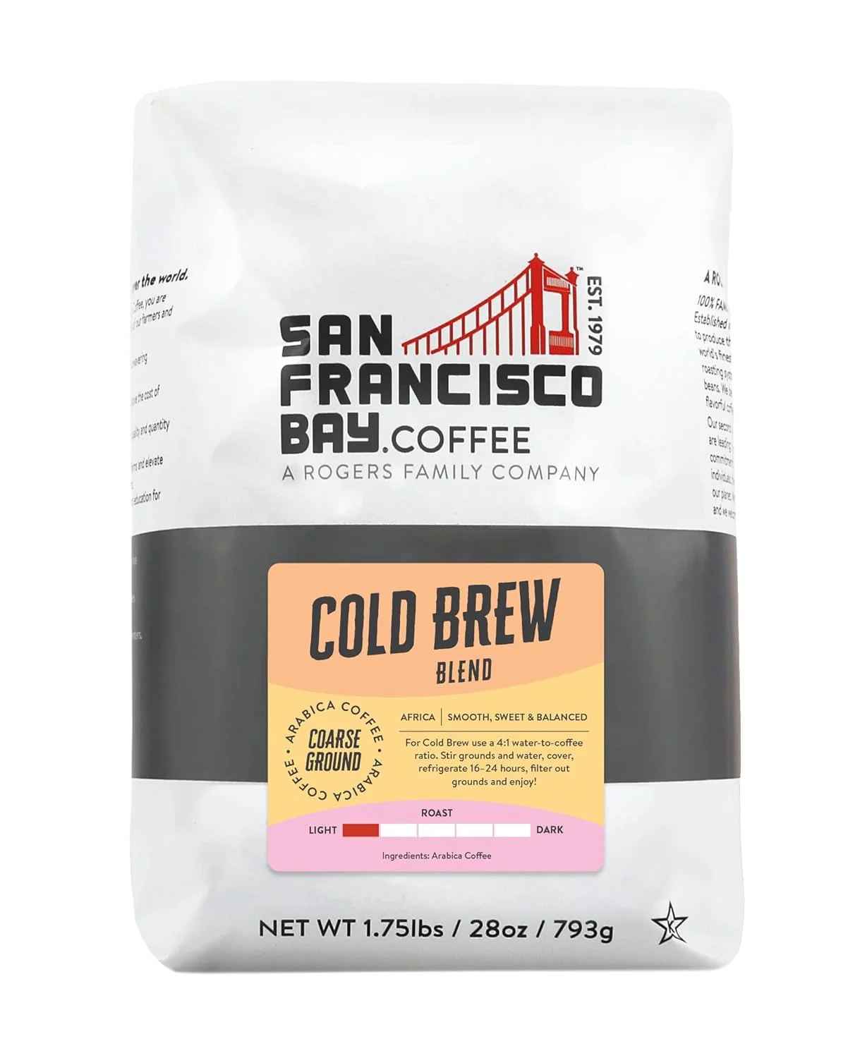 Reliable San Francisco Bay Ground Coffee – Cold Brew 28oz Bag Light Roast Contemporary
