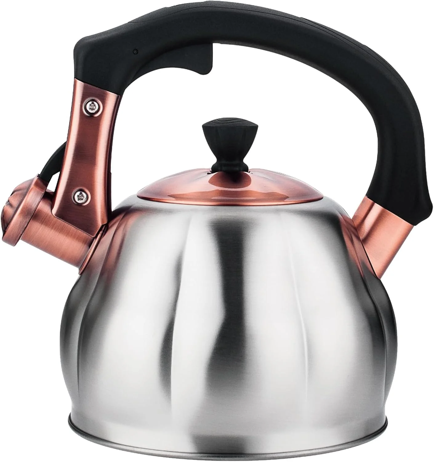 Minimalist Stainless Steel Tea Kettle for Stove Top Teakettles Stovetop Whistling with Heat Proof Ergonomic Handle 2.5 Quart Environmentally Friendly