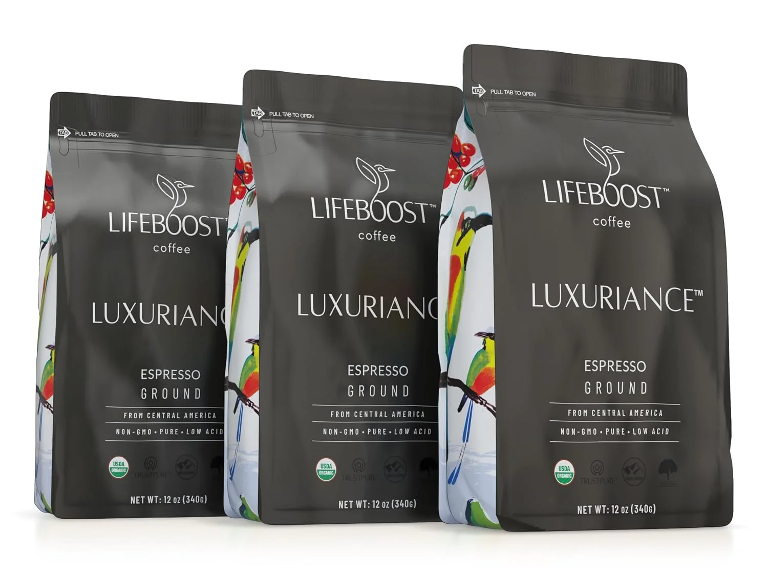 Elegant Lifeboost Espresso Ground Coffee – Non-GMO Low Acid Single Origin USDA Organic Espresso Coffee – Third Party Tested For Mycotoxins amp Pesticides Espresso Ground 12oz Pack of 3 Superior